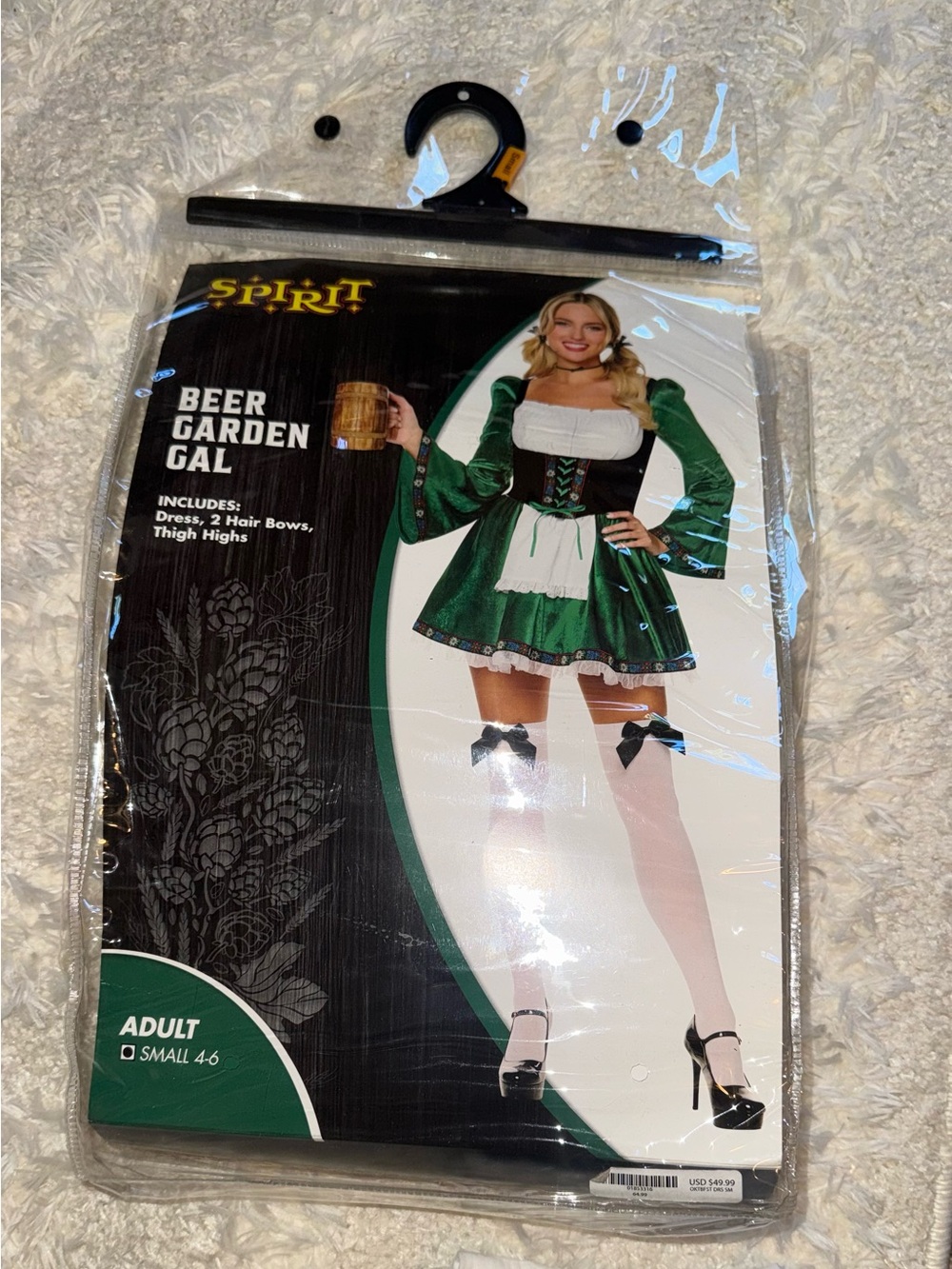 Spirit Beer Garden Gal Costume - Green and White